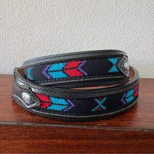 Vintage Circle Y Handmade Leather Southwestern Western Belt Sz 35